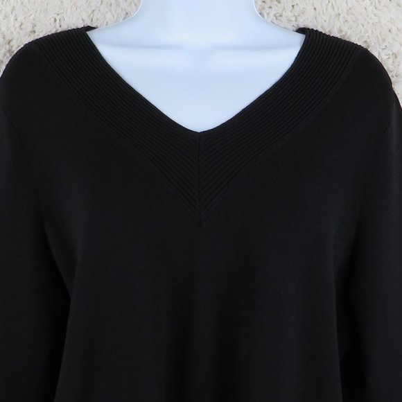 Style & Co.* Women's Long Sleeve V-Neck Straight Hem Ribbed Blouse Size~ 1X - Picture 8 of 9